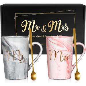 Linkax Mr and Mrs Coffee Mug Couple Gifts, Valentines Day Gifts for Him Her Women, Wedding Gifts for Couples 2026, Useful Anniversary Engagement Present for Couple Newlyweds Husband Wife Bridal