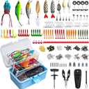 FUNANASUN 315PCS Portable Fishing Lures Tackle Box with Pliers & Hook Remover, 3-Tier Compact Organizer, Crankbaits/Swivels/Soft Baits, All-in-One Gear for Freshwater Saltwater