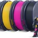 SUNLU PETG Filament 1.75mm 4KG Bundle, Less Stringing and Good Layer Adhesion, 3D Printer Filament 4kg, 1kg per Spool, Pack of 4, 4 Colors, Grey+Midnight+Magenta+Vivid Yellow