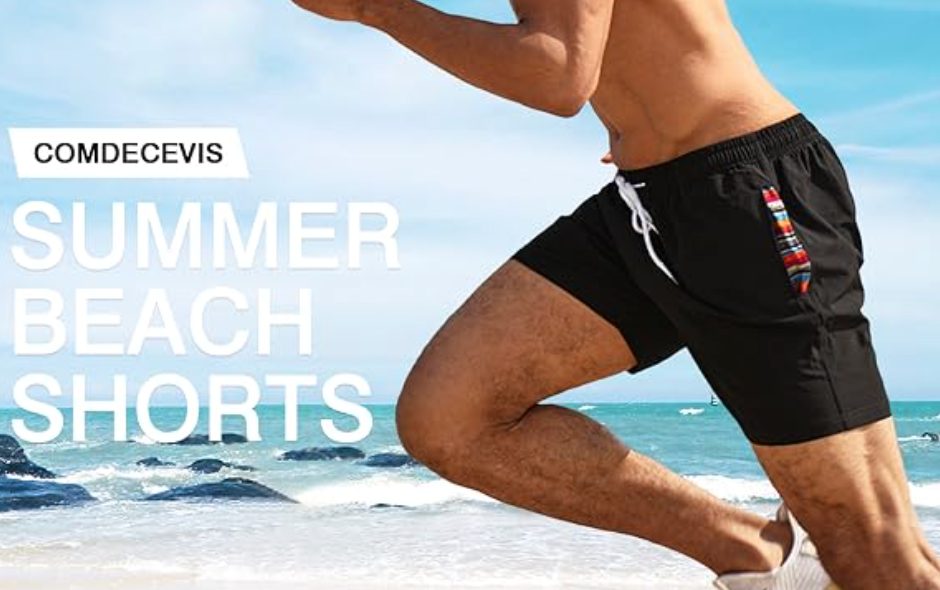 Comdecevis Mens Athletic Shorts Summer Shorts for Men Gifts Casual Golf Pants Bermudas para Hombres Black 3X-Large