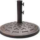 Helios&Hestia 42 lb Round Heavy Duty Resin Outdoor Umbrella Base Stand Weight for Patio Market Table Umbrella, Bronze