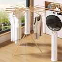Foldable Tripod Clothes Drying Rack,Beechwood & Portable Laundry Stand, Space-Saving Collapsible Hanger with 16 Arms for Indoor & Outdoor Drying Easy Setup, Stable Base, Fast Air-Drying Design