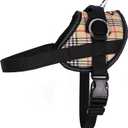 Bark Appeal Tan Plaid No-Pull Dog Harness for Small to Medium Sized Pets  Adjustable, Reflective Vest with 3 Leash Clips for Added Control, Easy Walks & Training  Medium