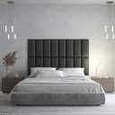 Art3d Peel and Stick Headboard for Twin in Black, Pack of 4 Panels Sized 9.84" x 23.62", 3D Wall Panel, Upholstered Wall Panel