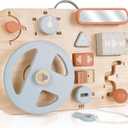 Vanplay Montessori Busy Board for Toddlers - Wooden Montessori Toys, Aesthetic Sensory Activity for Fine Motor Skills, Travel Busy Board Educational Sensory Toys for Boys and Girls