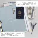 Important Document Organizer Set with Folders - Complete Linen Ring Binder Set Safely Stores All Documents & Files in One Place - Easy to Use Expanding Storage Incl. Envelopes, Pockets & Labels