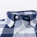 Men's Button Down Shirts Plaid Long Sleeve Dress Shirts Regular-Fit Casual Shirt (L)