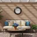 Crosstime Large Outdoor Clock Waterproof 18" - Retro Indoor Outdoor Wall Clocks with Thermometer for Patio Pool Garden Living Room Decor,Bronze