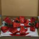 Fulong Festive Christmas Lighted Gift Boxes - Set of 3, Collapsible Indoor Holiday Decorations with 60 Pre-Lit Warm LED Lights, Sturdy Metal Frame & Glittering Fabric, for Fireplace & Christmas Tree