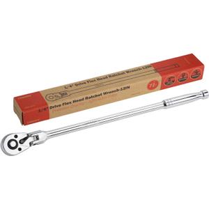 1/4-Inch Drive Flex Head Ratchet, 72 Tooth Quick Release Swivel Head Ratchet - 12" (305mm) Long Handle