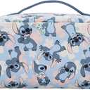 Bioworld Disney Stitch Poses All-Over Print 9" Blue Cosmetic Bag