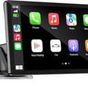 Wireless Apple Carplay Screen for Car 4K Dash Cam, 9" Portable Apple Carplay & Android Auto Car Stereo, with 1080p Backup Camera, GPS Navigation/Mirror Link/Voice Control/Bluetooth