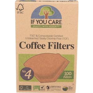 If You Care # 4 Cone Shaped Unbleached All Natural Compostable Coffee Filters, 100 Count (Pack of 1), Chlorine Free