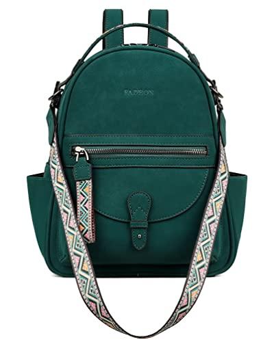 FADEON Mini Backpack Purse for Women, Designer Leather Cute Roomly Small Backpacks, Ladies Shoulder Backpack Fashion Handbag