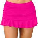 Daci Women's Mid Rise Swim Skirt - Ruched Ruffle Swimsuit Tummy Control Bathing Suit Bikini Skirt Bottom 2025, Large