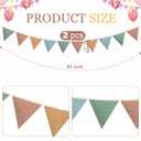 Oudain 2 Pcs Pennant Banner Flags Nursery Garland Triangle Bunting Flags Playroom Wall Decor Banner for Nursery Baby Shower Birthday Boho Wedding Party Event, Each 7.75 ft(Warm Color)