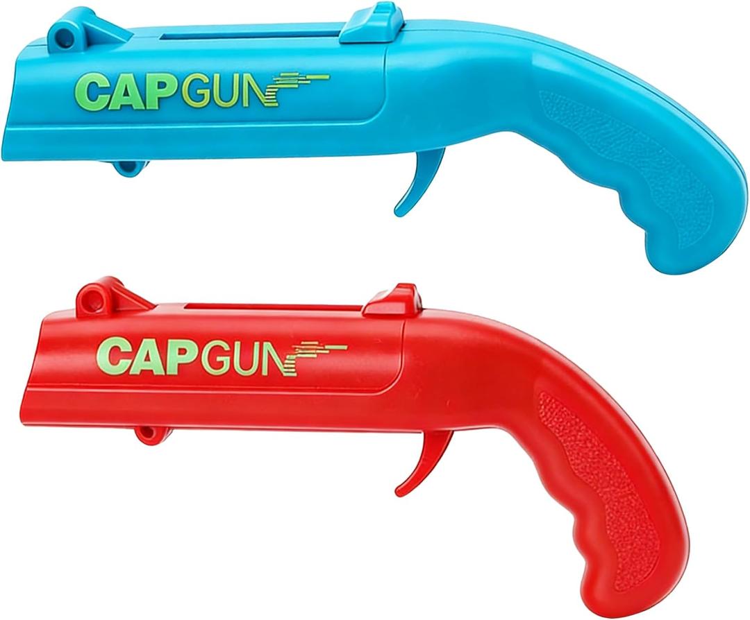 Bottle Opener with Cap Launcher – Funny Shooting Gun for Parties, BBQ, Tailgates – Unique Beer Cap Shooter Gadget for Men – Cool Gifts for Dad, Husband, Him on Birthday, Father's Day(Red+Blue)