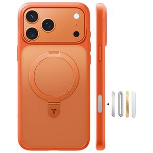TORRAS for iPhone 17 Pro Max Case with Stand, Camera Control Button, Fit for MagSafe, Military Grade Protection, Translucent Slim Soft Edge Case for iPhone 17 Pro Max 6.9", Orange