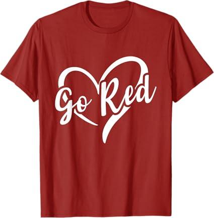 Go Red for Women American Heart Disease Month Awareness T-Shirt Womens Size M