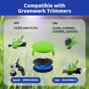 Weed Wacker String for Greenworks 20V 40V Single Line Trimmer, Weed Eater String Replacement, 8 Spool line + 1 Cap