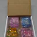 Chridark Ice Cube Fidget Toy for All Ages: 4 Pcs Sensory Squishy Fidget Toys, Square Stress Balls, Classroom Prizes, Anxiety Relief Stress Cube Gift for Kids Teens Adults