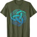 VIKING CELTIC KNOTWORK TRIPLE HORN OF ODIN T-Shirt, S
