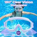 Vvinca Kids Goggles with Comfort Fabric Strap, Kids Swim Goggles Wide View Anti-Fog/UV No Leaking Swimming Goggles for 3-14