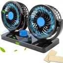 12V Car Fans, 360 Degree Rotatable Car Fan that Blow Cold Air, DC Electric 2 Speed Dual Head Fan, Quiet Strong Dashboard Cooling Air Circulator for Golf RV SUV Vehicles