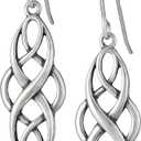 Amazon Essentials Dangle Earrings, Celtic Knot Design (Silver)