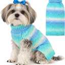 Dog Sweaters for Small Dogs Male Soft Cat for Cat Only Stretchy Extra Clothes for Small Dogs Gradient Color Dog Fleece Sweater Frenchie Dachshund Sphynx Cat Clothes (X-Large (suggest chest within 16.5''), blue)