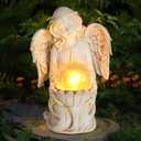 Angel Statue Outdoor Decor, Angel Gardening Gifts with Solar LED Lights