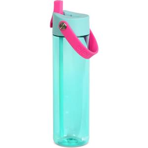Elemental Splash Water Bottle with Straw - BPA-Free Tritan Plastic Reusable Water Bottle with Strap - Ideal for Travel, Gym and Sports - Leak Proof when Spout is Closed - 26oz - Berry Breeze