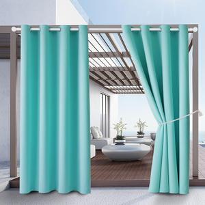 DIVA EN CAMINO DEC Outdoor Patio Curtain Waterproof Darkening Thermal Insulated Indoor Curtains for Bedroom, Porch, Living Room, Pergola, Cabana, W52 x L95, Teal Blue, Set of 2 Panels