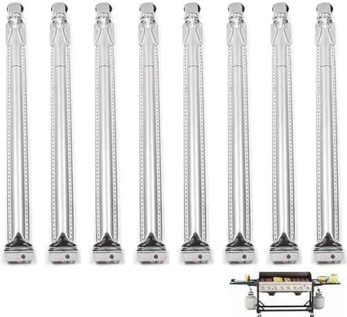 DcYourHome Grill Burners Replacement Straight Stainless Steel Burner Tubes for Grill Chef GR2039201-MM-00, Members Mark Gas Grill, 17 inch Pipe Burner for SAMS Club, Uniflame Grills (8 Pack Burner)