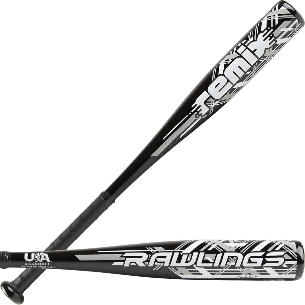 Rawlings | Remix T-Ball Bat | USA Baseball & Softball | -12 Drop | 2 1/4" Barrel | 1 Pc. Aluminum (Black)