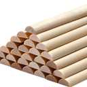 Tondiamo 50 Pcs Wooden Dowel Rods, Split Wood Dowel Unfinished Half Round Wooden Rods for Crafts DIY Feature Wall Log Cabin, Hobby Wood Products (18inch X 1/2inch)