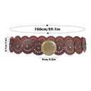 Dazzleimart Wide Disc Belt (Red Brown, 145-150cm/57.1-59.1'')