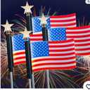 4th of July Decoration Outdoor Solar American Flag Lights,Upgaded 4Pack 140 LED Larger Size USA Flag Pathway Light Garden Stake Lights Patriotic Light for Independence Memorial Day Yard Patio Decor