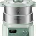 MOKKOM Electric Dough Maker with Proof Dough Function, Microcomputer Timing, 6.34Qt 304 Stainless Steel Bowl, Household Dough Maker Kitchen Flour Kneading Machine, Green