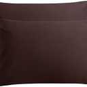 FLXXIE Microfiber Pillow Cases Queen Size Set of 2, Soft Pillowcases with Envelope Closure, Wrinkle Resistant Pillow Covers, 20x26, Dark Brown