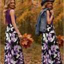 Bluetime Women's Summer Boho Sleeveless Floral Print Tank Long Maxi Dress (S-3XL) (Purple, M)