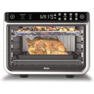 Ninja Air Fryer & Toaster Oven Combo | 10-in-1 Foodi XL Pro Air Fry Countertop Oven | Fit a 5-lb Chicken & Sheet Pan of Vegetables | Bake, Dehydrate, Toast & More |1800 Watts | Stainless Steel | DT201