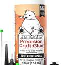 Bearly Art Precision Craft Glue - The Original - 4fl oz - Tip Kit Included - Dries Clear - Metal Tip - Wrinkle Resistant - Flexible and Crack Resistant - Strong Hold Adhesive - Made in USA