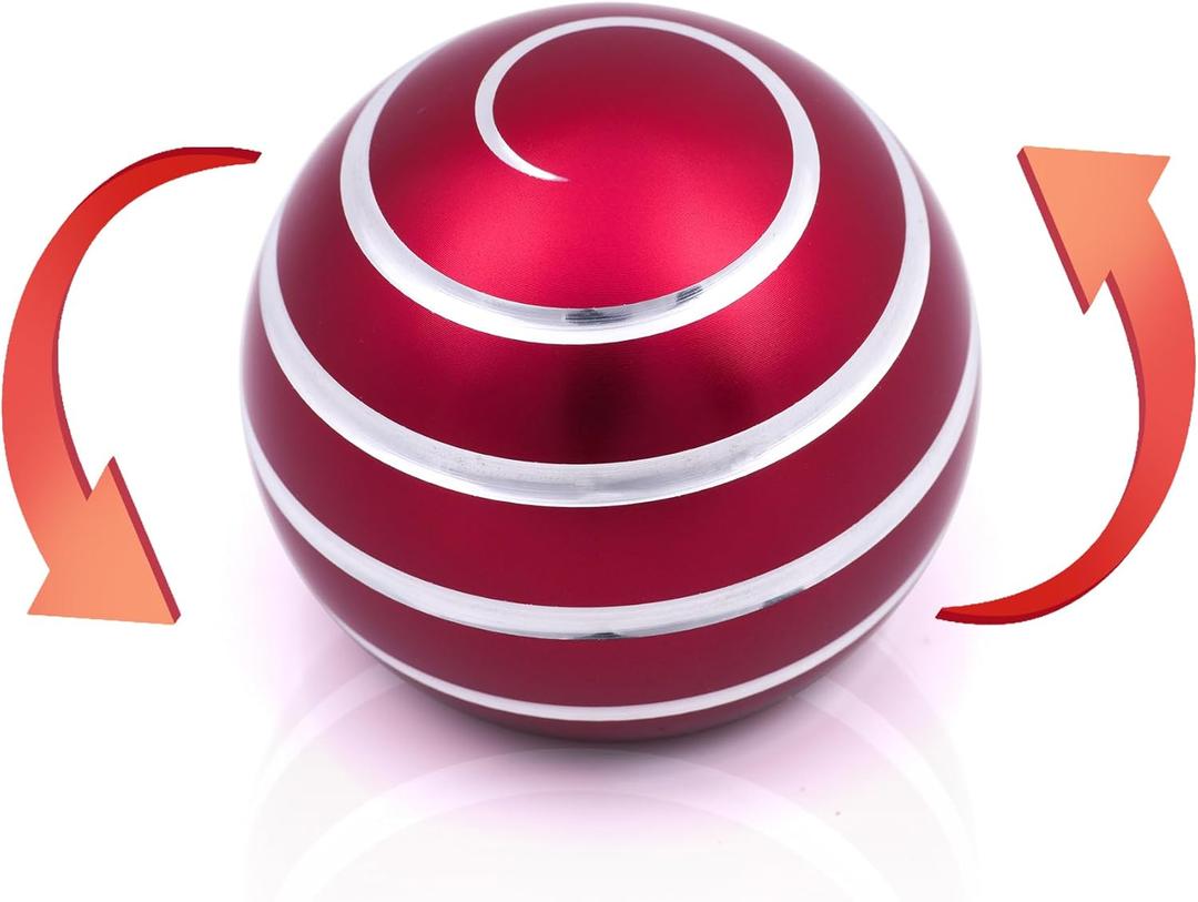 Desk-Kinetic-Toys Cool-Gadgets for Fidget: Cool-Stuff-Thing Game Toy for Adult Teen Children Kid, Stress Relief Optical-Illusion Gifts for Office School Home Man Women Christmas Spinning 180 Seconds (Red & White)