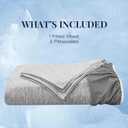 OMERAI Queen Sheet Set, 3 Piece Bed Sheets for Hot Sleeper, Breathable & Cooling, Includes 1 Fitted Sheet and 2 Pillowcases, Grey (Gray)