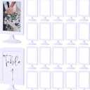 20 Pack Double Sided Standing Picture Frame 4x6 Plastic Photo Frame Bulk White Picture Display Holder Stand for Table Number, Menu, Wedding, Christmas