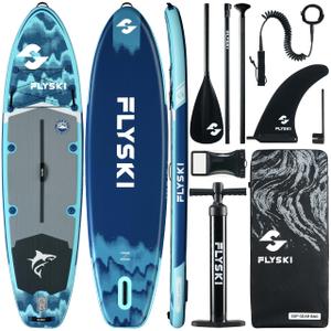 Flyski 11'x34 Ultra Wide Paddle Boards, Inflatable SUP, Full Accessories