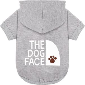 Paiaite Grey Chihuahua Dog Hoodie: Keep Your Pup Warm and Stylish with a 'The Dog Face' Printed Sweatshirt Pet Clothes, and Sweater Coat All in One Perfect for Winter and Cool Summer Nights! Grey 2XL (2XL-(25~48lb) | Chest(~25.5"))