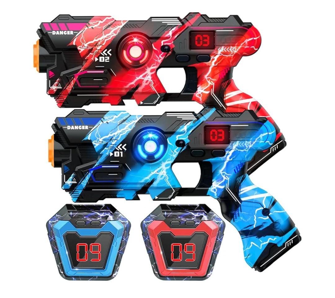 Laser Tag Guns Set of 2 with Digital LED Score Display Vests Laser Tag Inoor Outdoor Toys for Kids Ages 8 9 10 11 12+ Boys Girls Children Teens Adults Birthday Gifts Toys Christmas Blue/Red