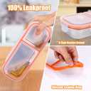 Mity rain Stainless Steel Snack Containers Reusable with Lids - 2 Compartment Leakproof Snack Box for Kids, Reusable Dishwasher- Portable Food Storage Box for Adults, School Travel Camping Home
